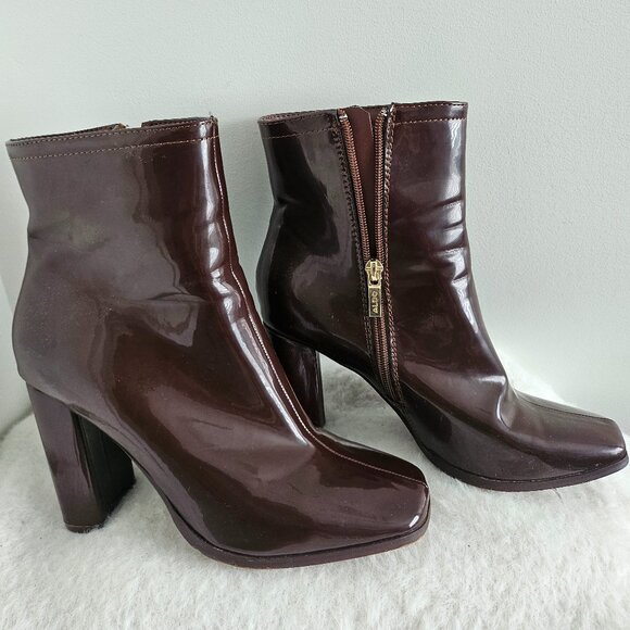 Bottines Aldo cuir vernis et bout carré - Picture 1 of 5